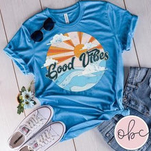 Load image into Gallery viewer, Good Vibes Sunset Graphic Tee