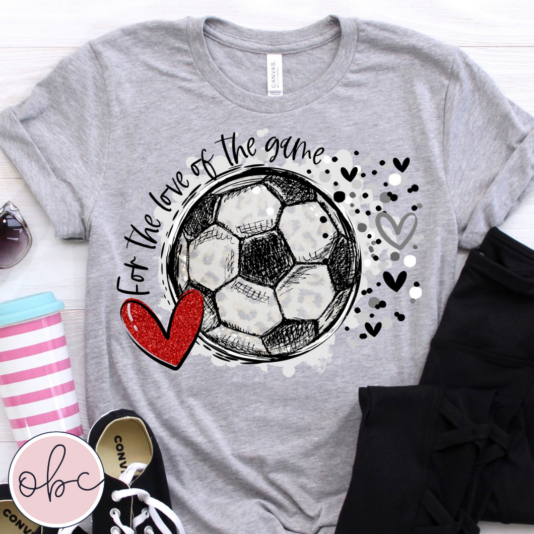 For the Love of the Game Soccer Hearts Graphic Tee