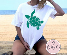 Load image into Gallery viewer, Turtle (teal font) Graphic Tee