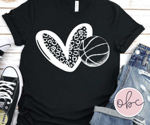 Load image into Gallery viewer, Leopard Heart &amp; Basketball Graphic Tee