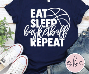 Eat Sleep Basketball Repeat Graphic Tee