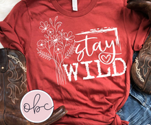 Load image into Gallery viewer, Stay Wild (with flowers) Graphic Tee