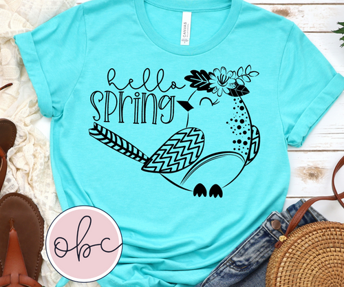 Hello Spring with Birdie Graphic Tee