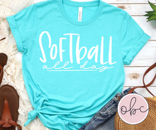 Load image into Gallery viewer, Softball All Day Graphic Tee