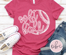 Load image into Gallery viewer, Softball (white font) Graphic Tee