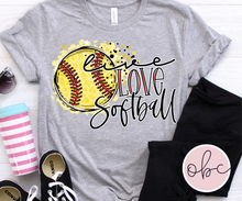 Load image into Gallery viewer, Live Love Softball Graphic Tee