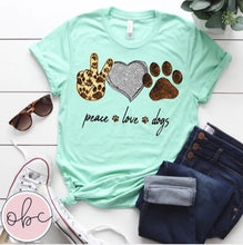 Load image into Gallery viewer, Peace Love Dogs Graphic Tee