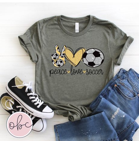 Peace Love Soccer Graphic Tee