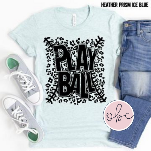 Play Ball Leopard Graphic Tee