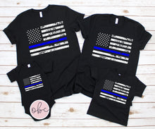 Load image into Gallery viewer, Police Thin Blue Line Graphic Tee