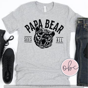 Papa Bear Sees All Graphic Tee