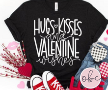 Load image into Gallery viewer, Hugs and Kisses and Valentine Wishes Graphic Tee