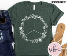 Load image into Gallery viewer, Floral Peace Sign Graphic Tee