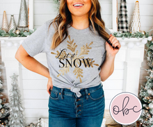 Load image into Gallery viewer, Let it Snow Gold/Black Graphic Tee