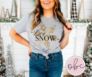 Let it Snow Gold/Black Graphic Tee