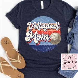 Volleyball Mom Retro Graphic Tee