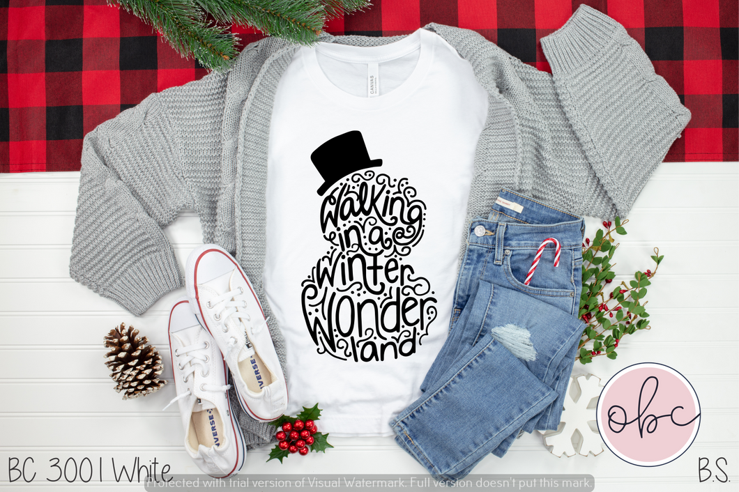 Walking in a Winter Wonderland Snowman Graphic Tee