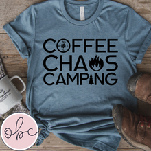 Load image into Gallery viewer, Coffee Chaos Camping Graphic Tee