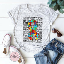 Load image into Gallery viewer, Autism Awareness Typography Graphic Tee